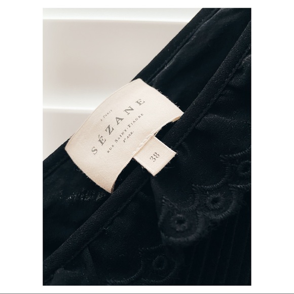 Sezane Black Blouse with Ruffle Detail - Picture 6 of 8